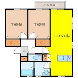 コスモスヤエＡＢの物件間取画像